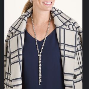 Chico’s Silvertone Sparkle Y-Necklace